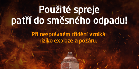 Použité spreje patří do směsného odpadu! Při nesprávném třídění vzniká riziko exploze a požáru